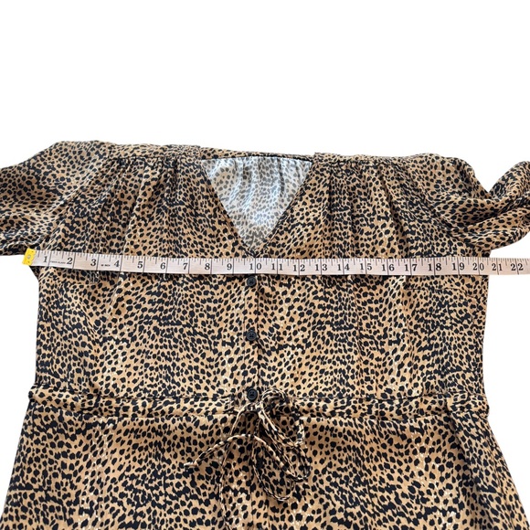 Emerson Fry May Dress Little Cheetah 100% Silk Midi Dress Long Sleeve Medium M - Picture 12 of 15
